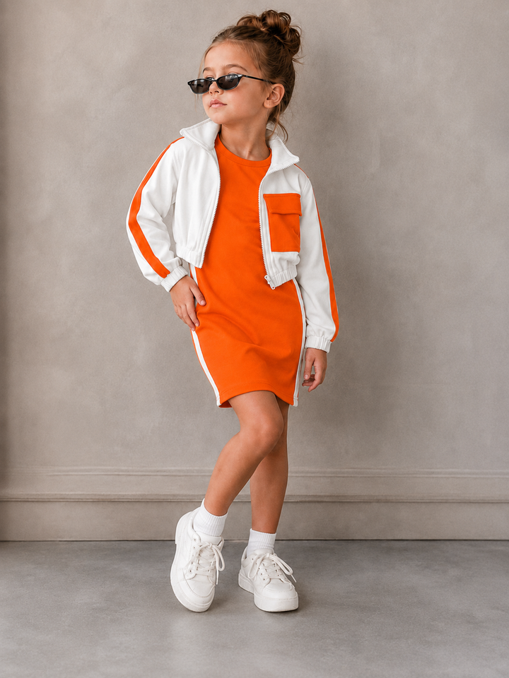 Girls Bodycon Dress With Zipper [GD-2A-3872] (3-12 Years)