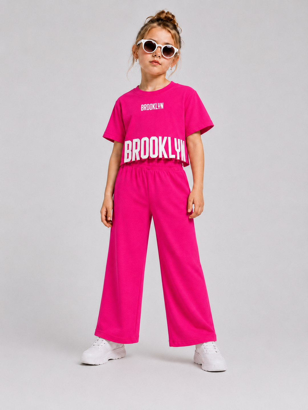 Girls Hot Pink Brooklyn Co-ord Set [GCS-1G-1556] (4-12 Years)