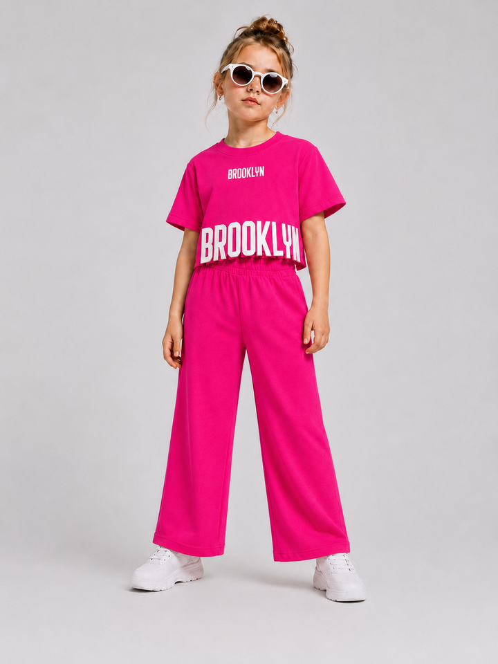 Girls Hot Pink Brooklyn Co-ord Set [GCS-1G-1556] (4-12 Years)