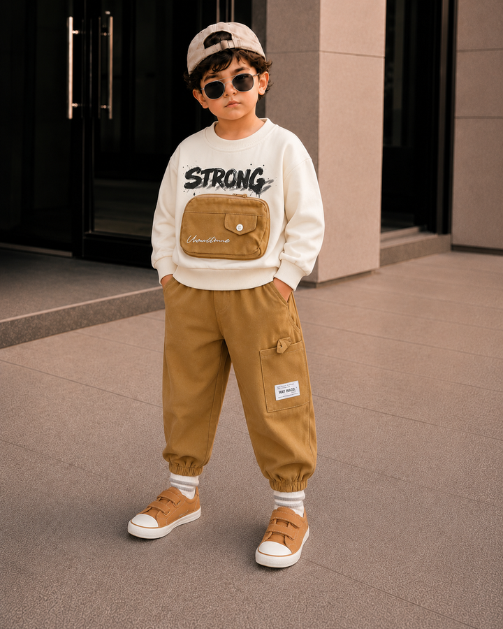 Boys Imported Cream Cord Set [BT-4K-5148] [1-5 Years]