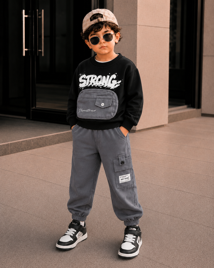 Boys Imported Black Cord Set [BT-5K-5642] [1-5 Years]