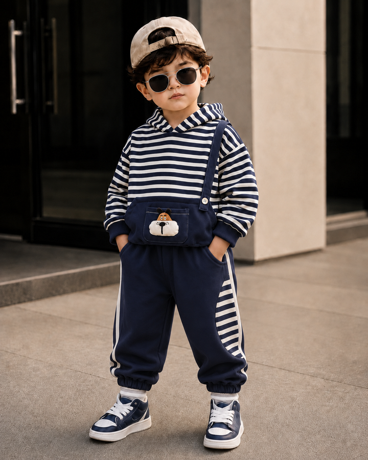 Boys Stripped Hooded Cord Set [BT-3K-5995] [1 - 5 Years]