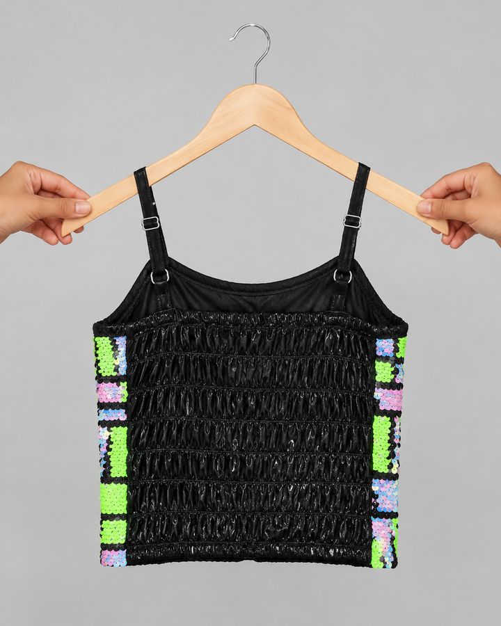 Girls Sleeveless Sequin Partywear Top [GT-3255] [1-8Years]
