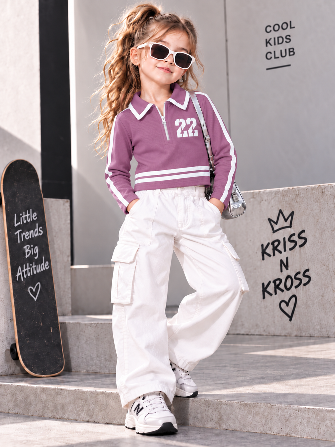Girls Varsity Zip Polo T-Shirt [ONLY T-SHIRT] [GT-6A-4554] [4-12 year]