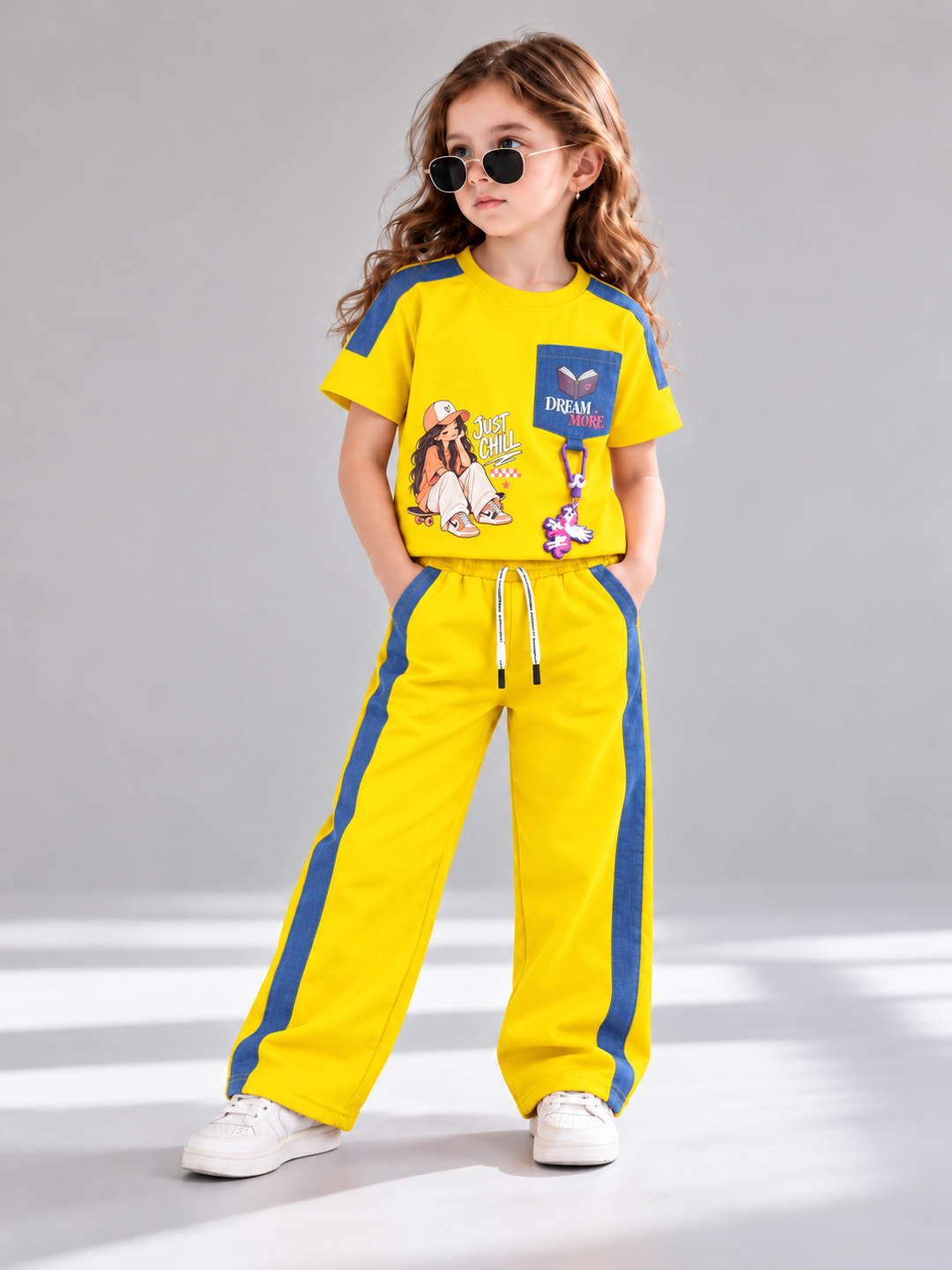 Girls Urban Skater Yellow Co-Ord Set [GCS-4A-7988] (4-12 Years)