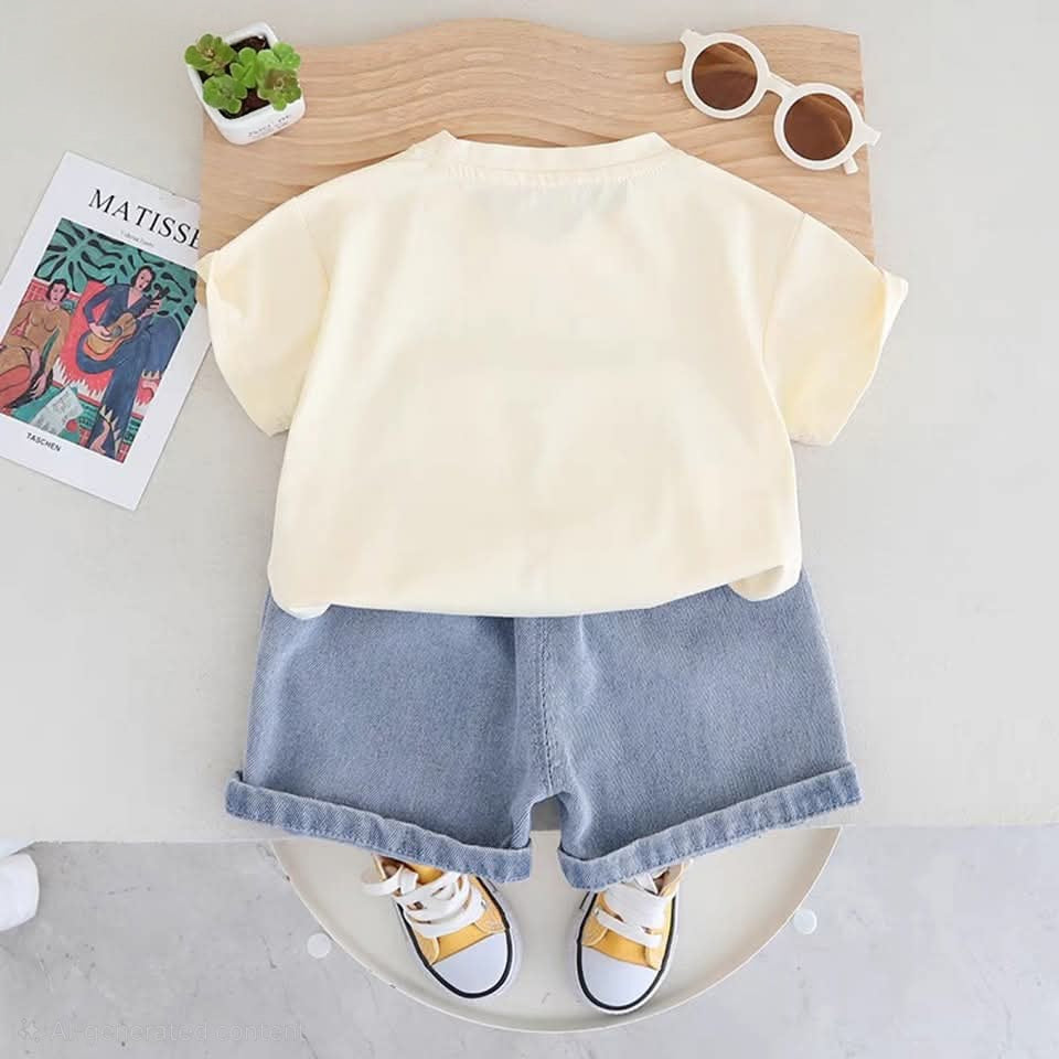 Boys Cream Imported Co-Ord Set [BT -2018] [1-6 Years]