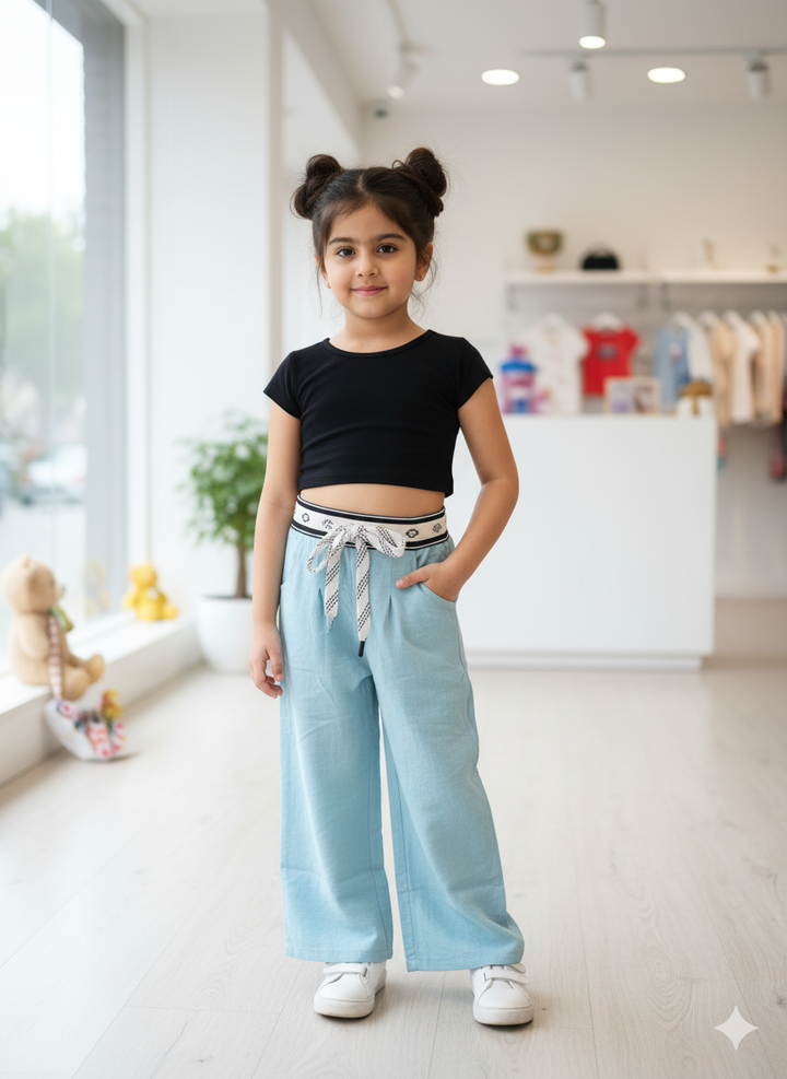 Girls Cotton Straight Fit Pants [GJ-940] (4-12Years)