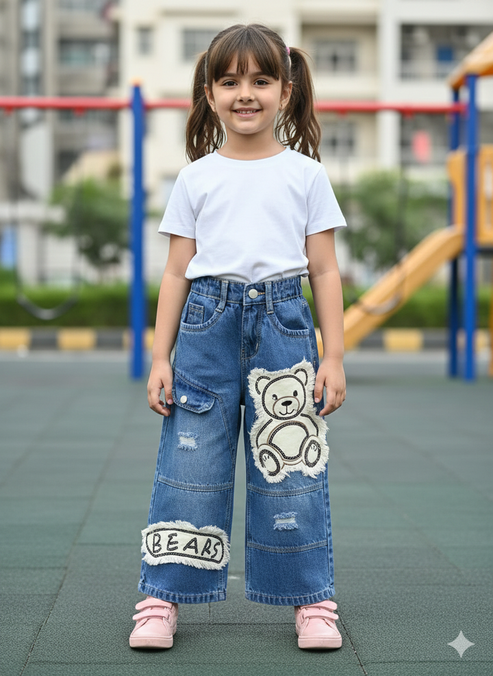 Girls Straight Fit Denim Jeans (Only Jeans) [GJ-1022] (3-14Years)