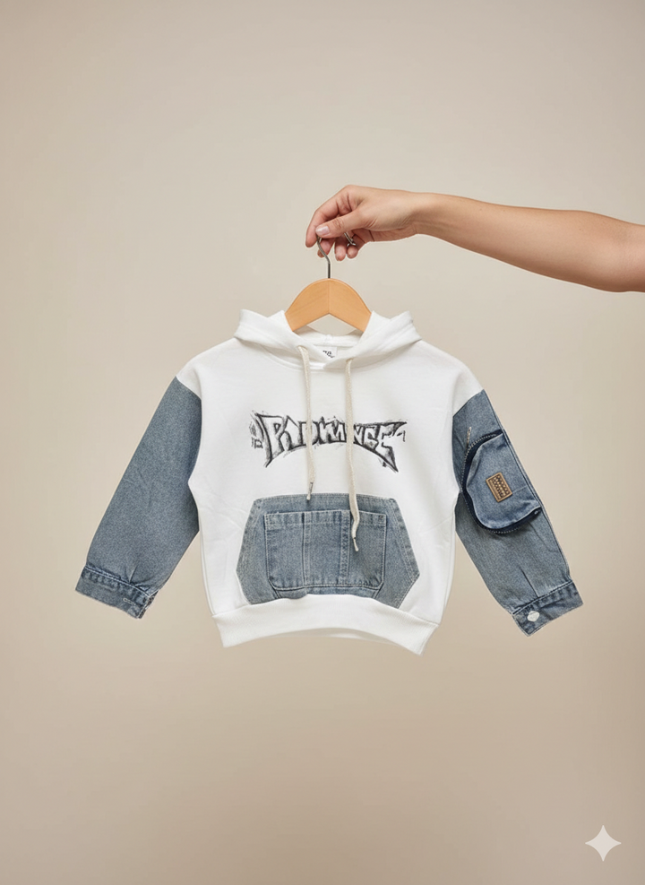 Boys Imported Hoodie White Cord Set [BT-5975] [2 - 6 Years]