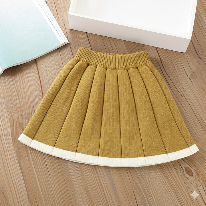Girls Knitted Sweater Top And Skirt Set, Korean Fashion, Autumn/Winter Co-Ord Set [GCS-6669](2-7 Years)