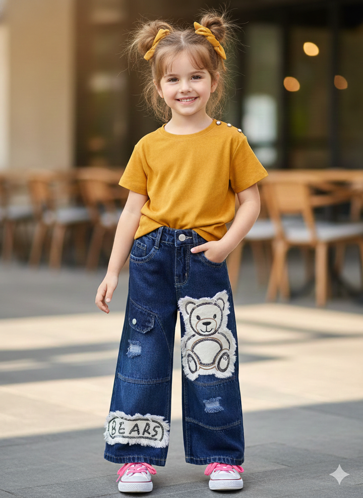 Girls Straight Fit Denim Jeans (Only Jeans) [GJ-1015] (3-14Years)