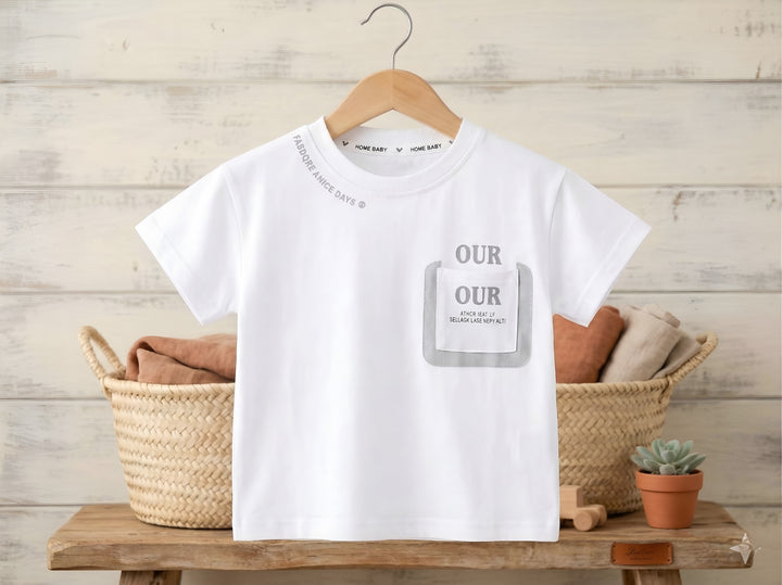 Boys Imported White Cotton T-Shirt [BT-242] (9Month -5Years)