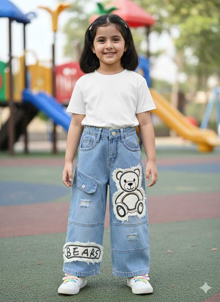 Girls Straight Fit Denim Jeans (Only Jeans) [GJ-1014] (3-14Years)