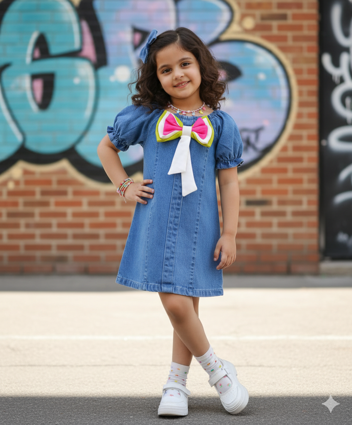 Girls Light Denim Dress [GD-6408] (1-12 Years)