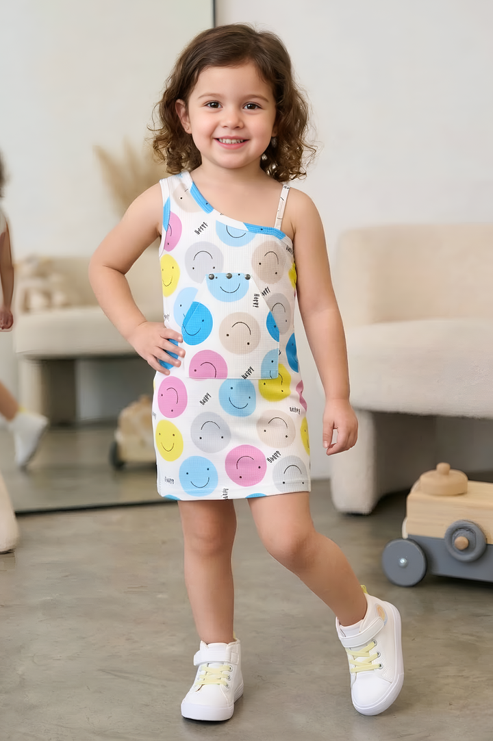 Girls One-Shoulder Blue One-piece [GD-2037] (2-11 Years)