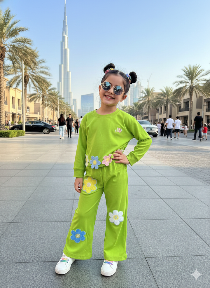 Girl's Party Wear Green Co-Ord Set [GCS-6256](4-12 Years)