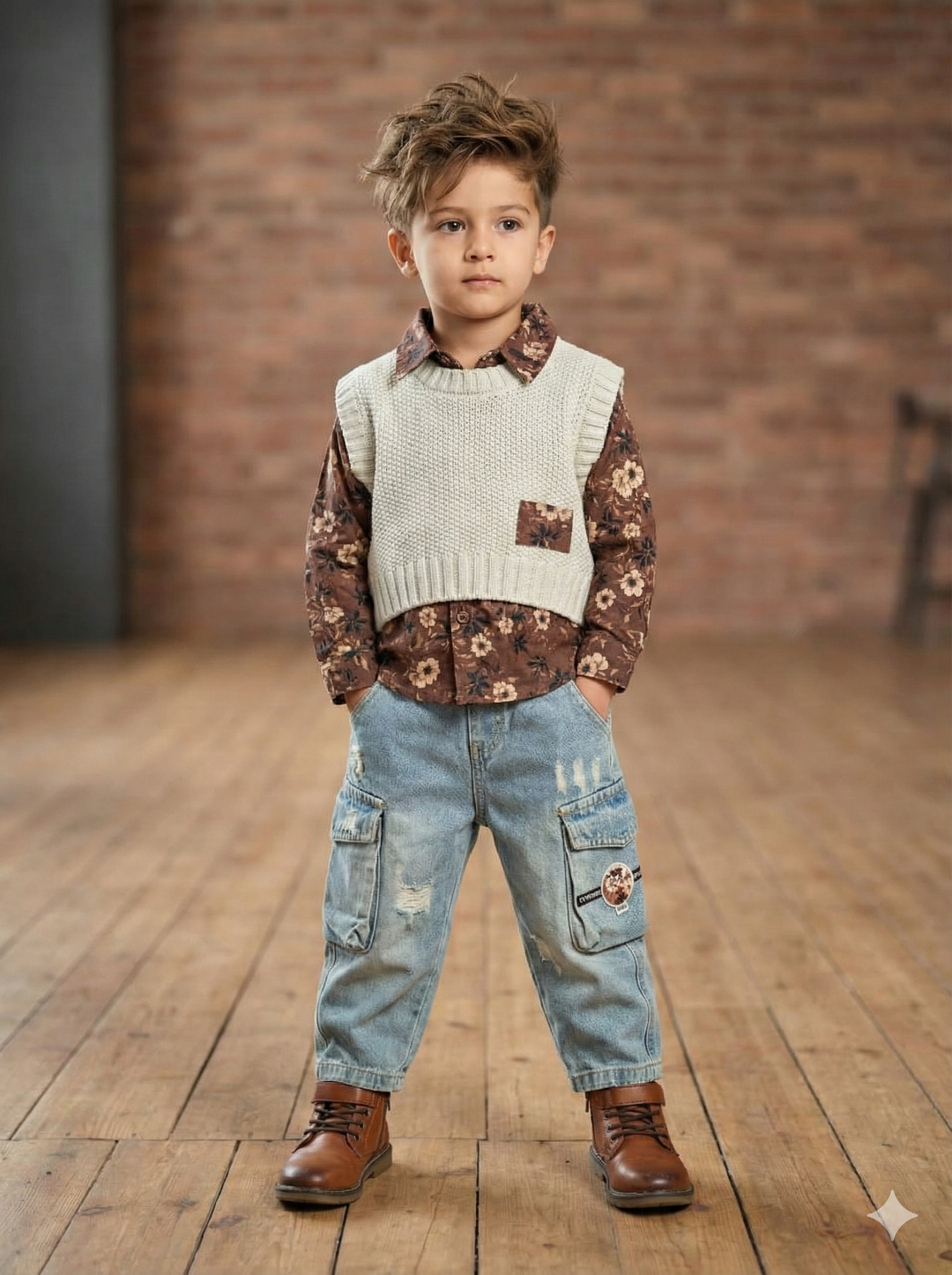 Boys 3 Piece Cord Set [BT-6054] [1 - 6Years]