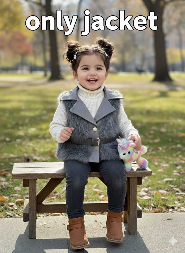 Girls Imported Winter Sleeves Less Jacket (Only Jacket) [GT-158] [ 3-8 Years ]