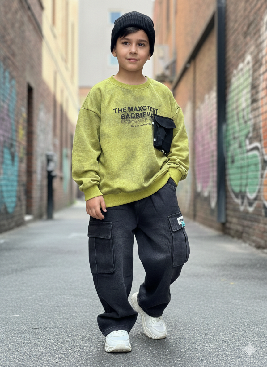 Boys Oversized Imported Cord Set [BT-5988] [6 - 10Years]