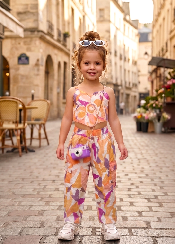 Girl's Cotton Printed Co-Ord Set [GCS-8097] (4-12Years)