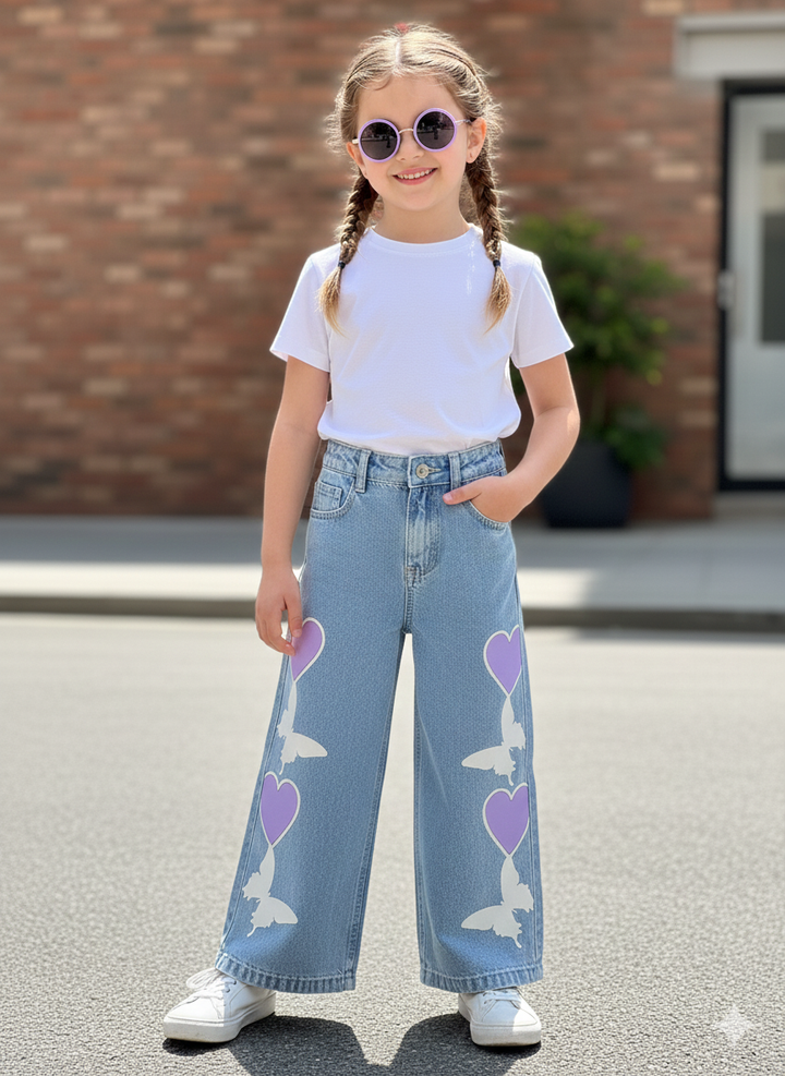 Girls Stylish Straight Fit Denim Jeans [GJ-1005] (5-14Years)