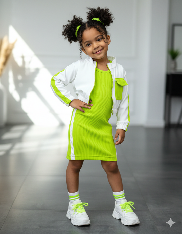 Girls Bodycon Dress With Zipper [GD-3861] (3-12 Years)