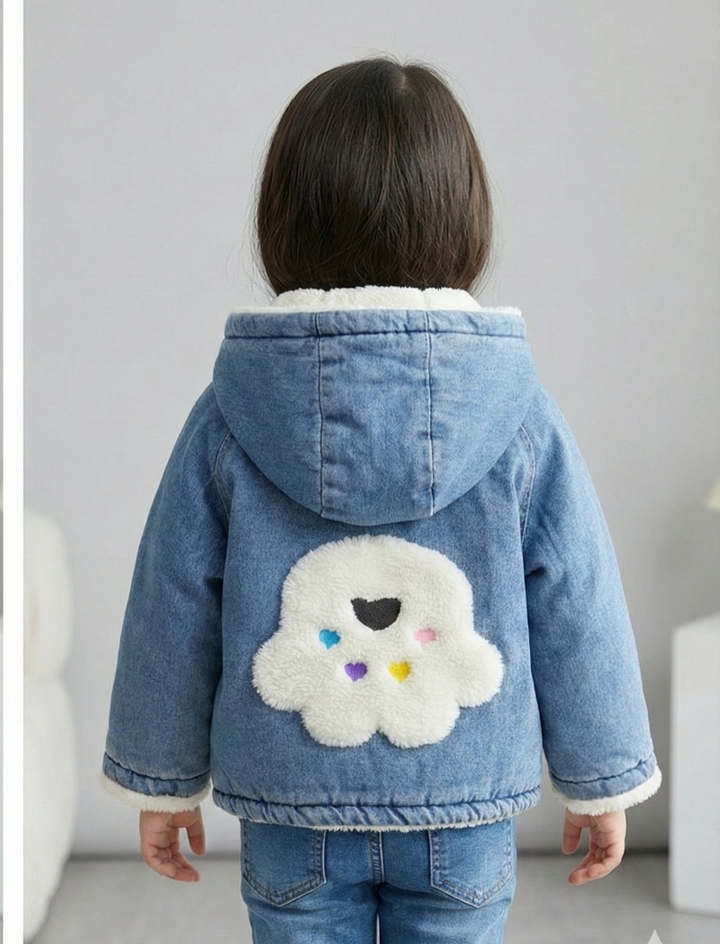 Girls Imported Winter Hoodie Fur Jacket [GT-184] [2-7Years]