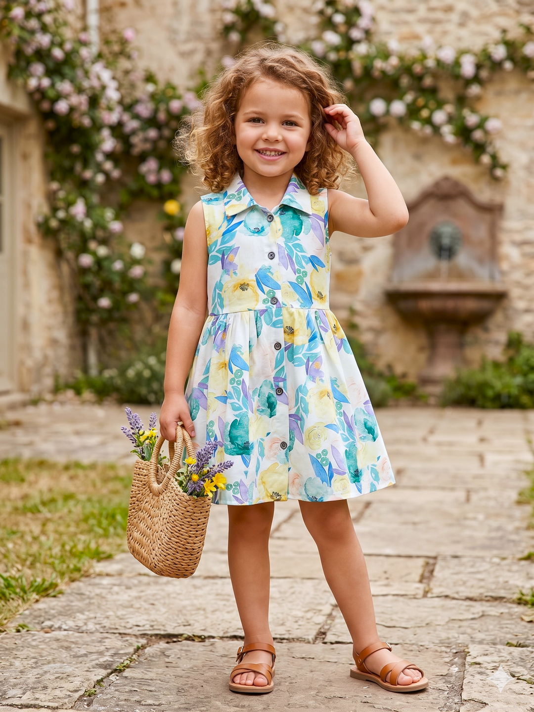 Girls Summer Printed Dress [GD-1654] (1-6Years)
