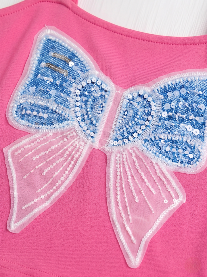 Girls Embroidered Pink Bow Top [GT-157] [9M-12 year]