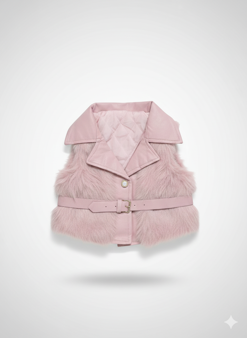 Girls Imported Winter Sleeves Less Jacket [GT-157] [ 3-8 Years ] [Only Jacket]