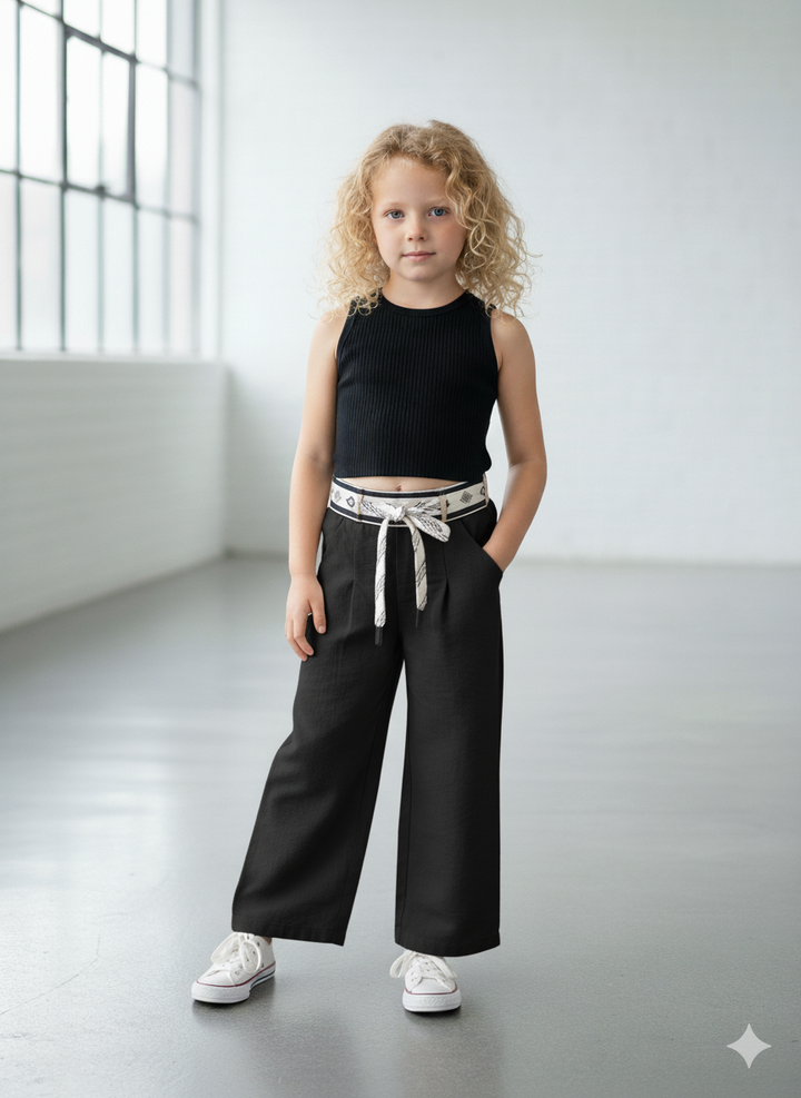 Girls Cotton Straight Fit Pants [GJ-912] (4-12Years)