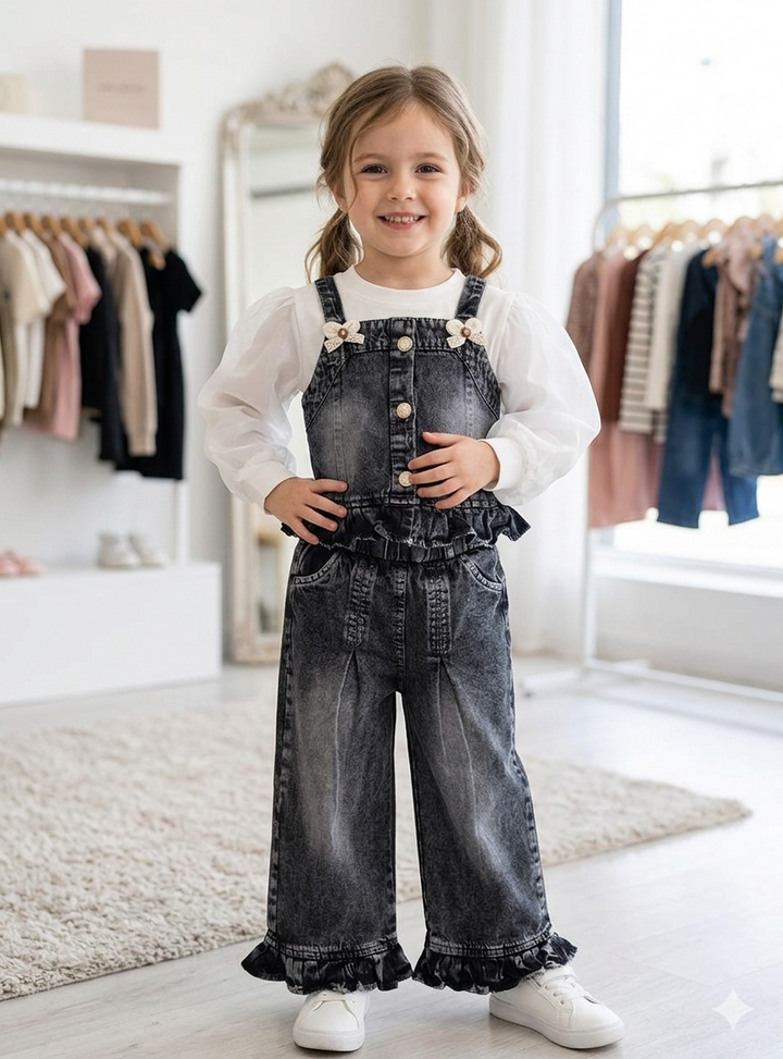 Girls 3 Piece Denim Co-Ord Set [GCS-8149] (1-12Years)