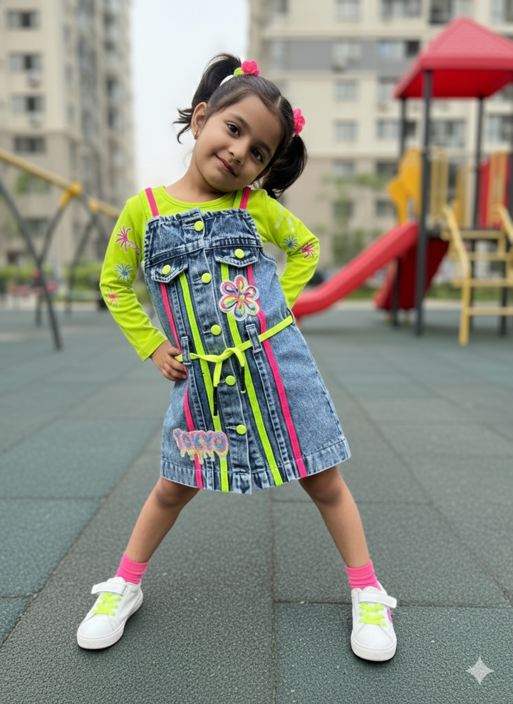 Girls Denim Dungaree Dress [GD-6054] (1-6 Years)