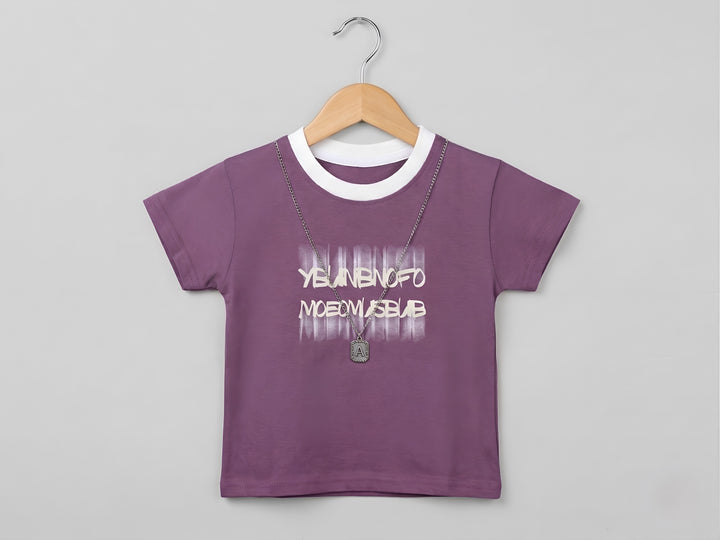 Boys Imported Purple Cotton T-Shirt [BT-238] (9Month -5Years)