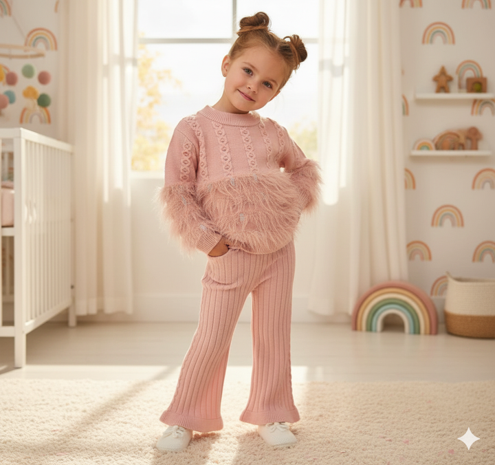 Girl's Imported Peach Co-Ord Set [GCS-6795] (1-6 Years)