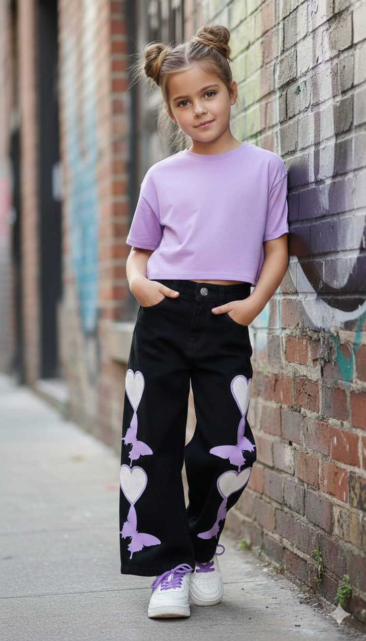 Girls Stylish Straight Fit Denim Jeans [GJ-1010] (5-14Years)