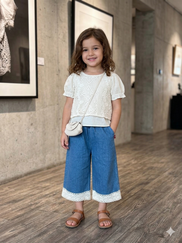 Girls White Imported Crochet Co-Ord Set [GD-252] (1-6Years)