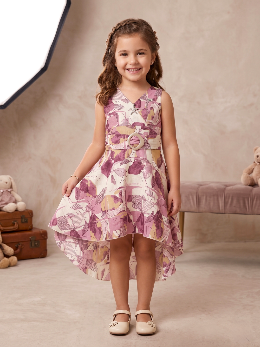 Girls Printed Cotton Dress [GD-5699] (3-11 Years)
