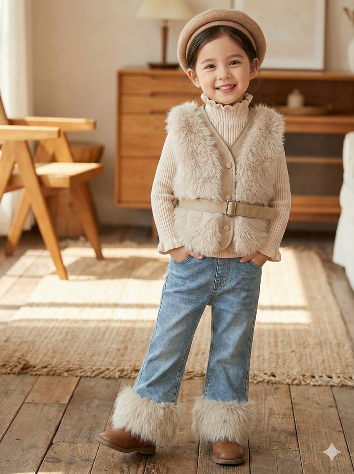 Girl's 3 Piece Imported Co-Ord Set [GCS-6137](2-6 Years)