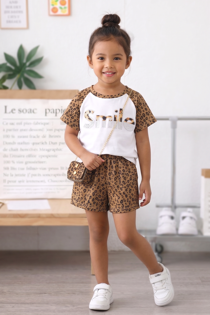 Girls' Printed  2-Piece Co-ord Set [GCS-4955] (2-7 Years)