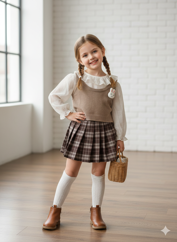 Girl's Imported 3 Piece Co-Ord Set [GCS-6242](1-6 Years)