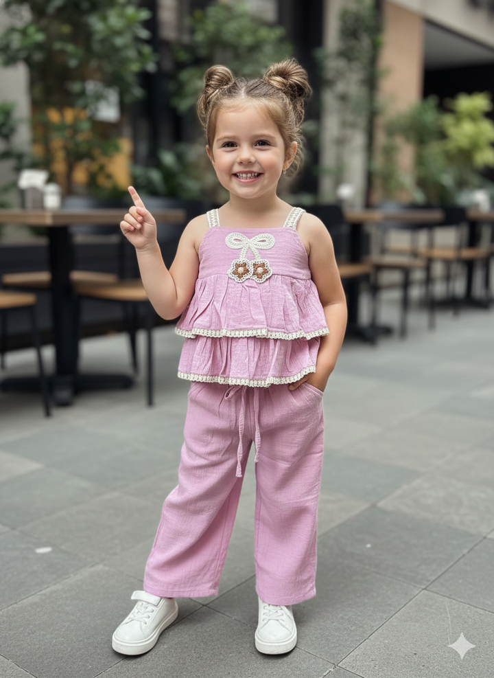 Girls Summer Pink Co-Ord Set [GCS-5932] (2-10 Years)