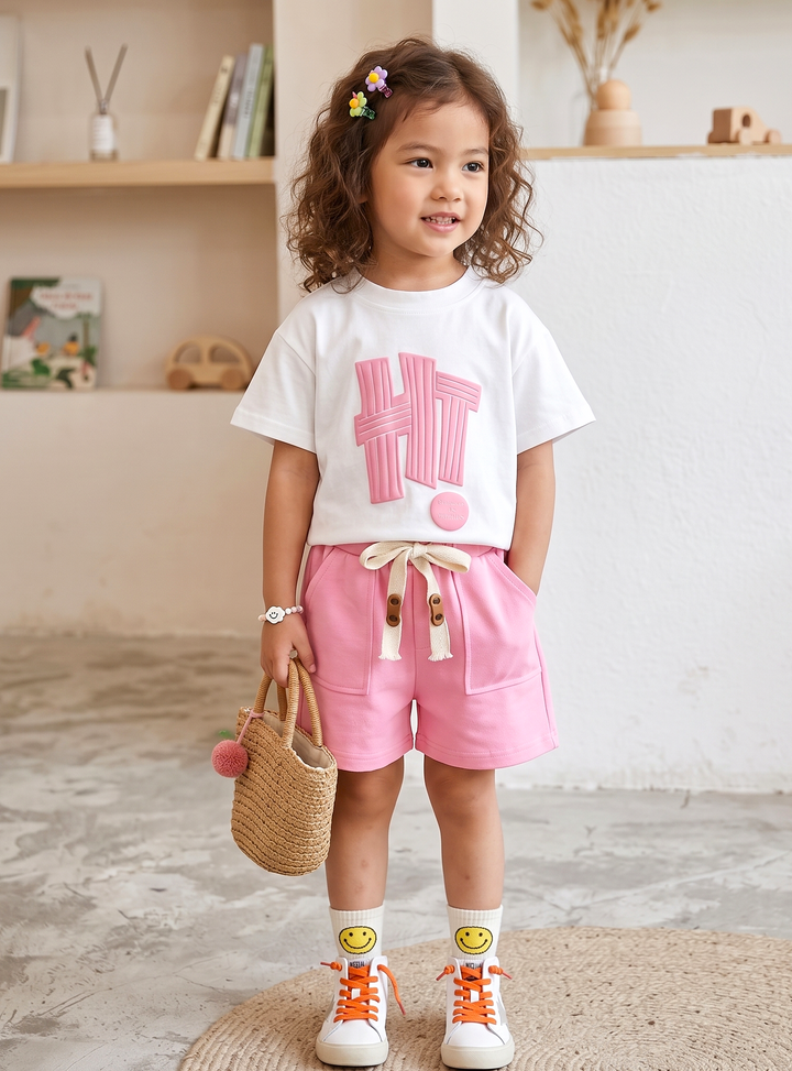 Girl's Imported White Co-Ord Set [GCS-4989] (2-7 Years)