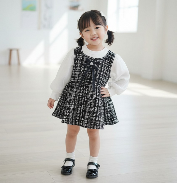 Girls Imported Black Frock [GF-6402] (9M - 4Years)