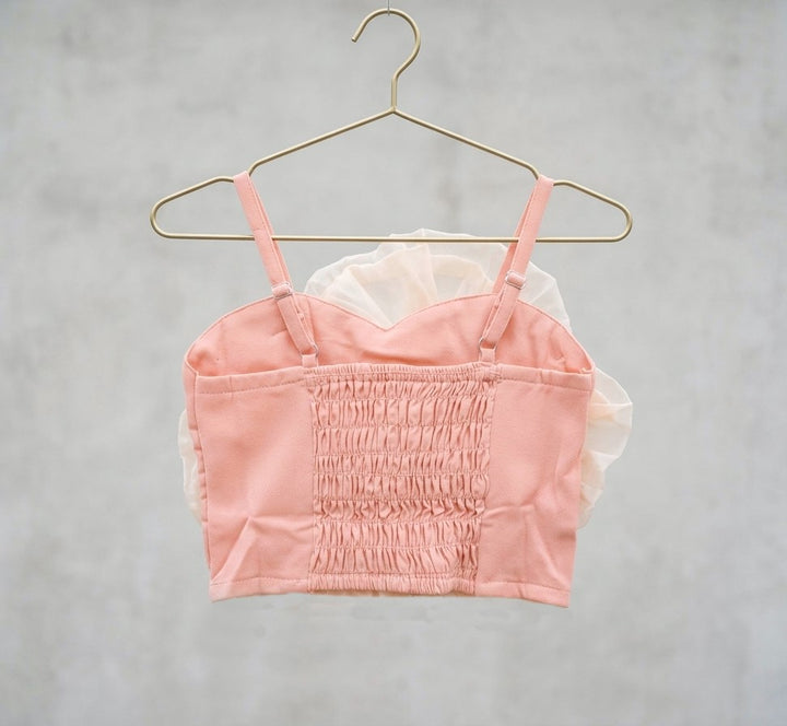 Girls Peach Spaghetti Crop Top [GT-1562] [1-8Years]