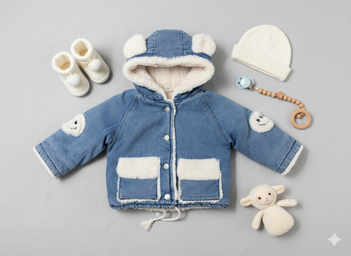Girls Imported Winter Hoodie Fur Jacket [GT-183] [2-7Years]