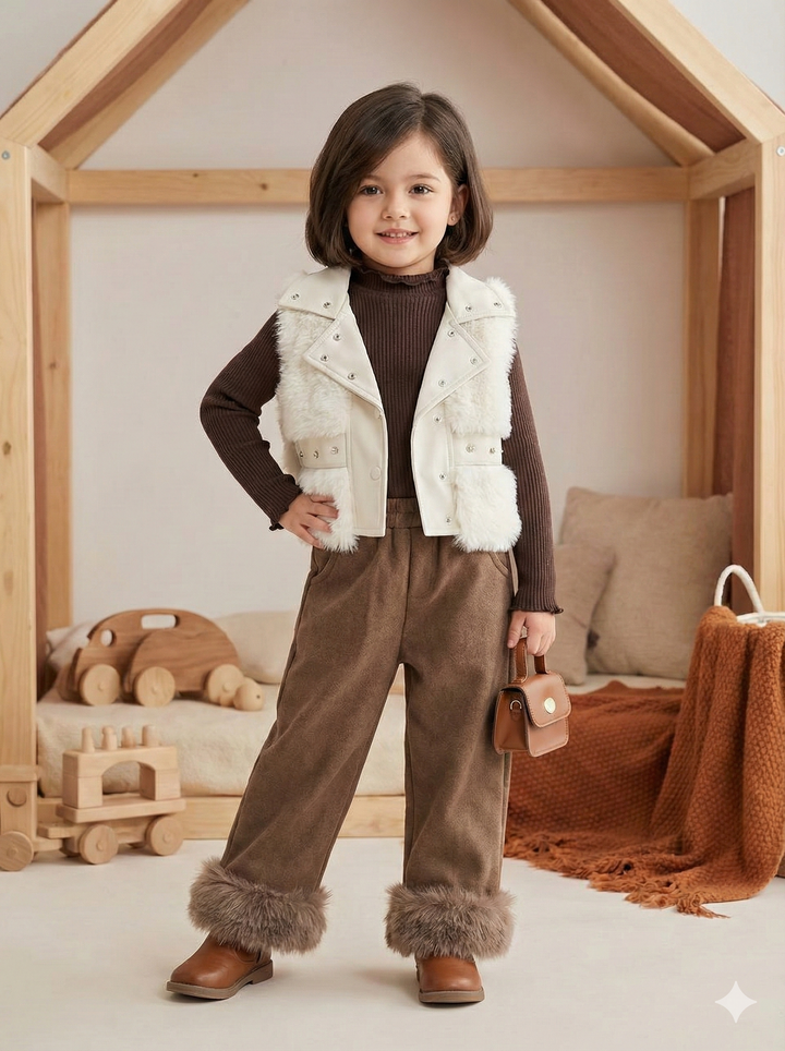 Girl's 3 Piece Imported Co-Ord Set [GCS-6128](4-8 Years)