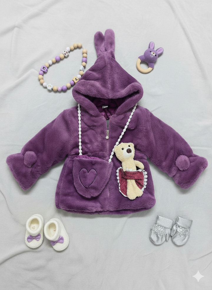 Girls Imported Winter Hoodie Jacket [GT-181] [ 1-5 Years ]