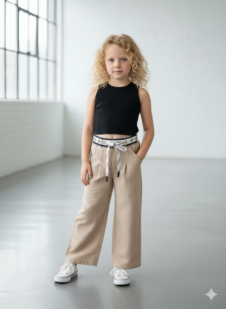 Girls Cotton Straight Fit Pants [GJ-911] (4-12Years)