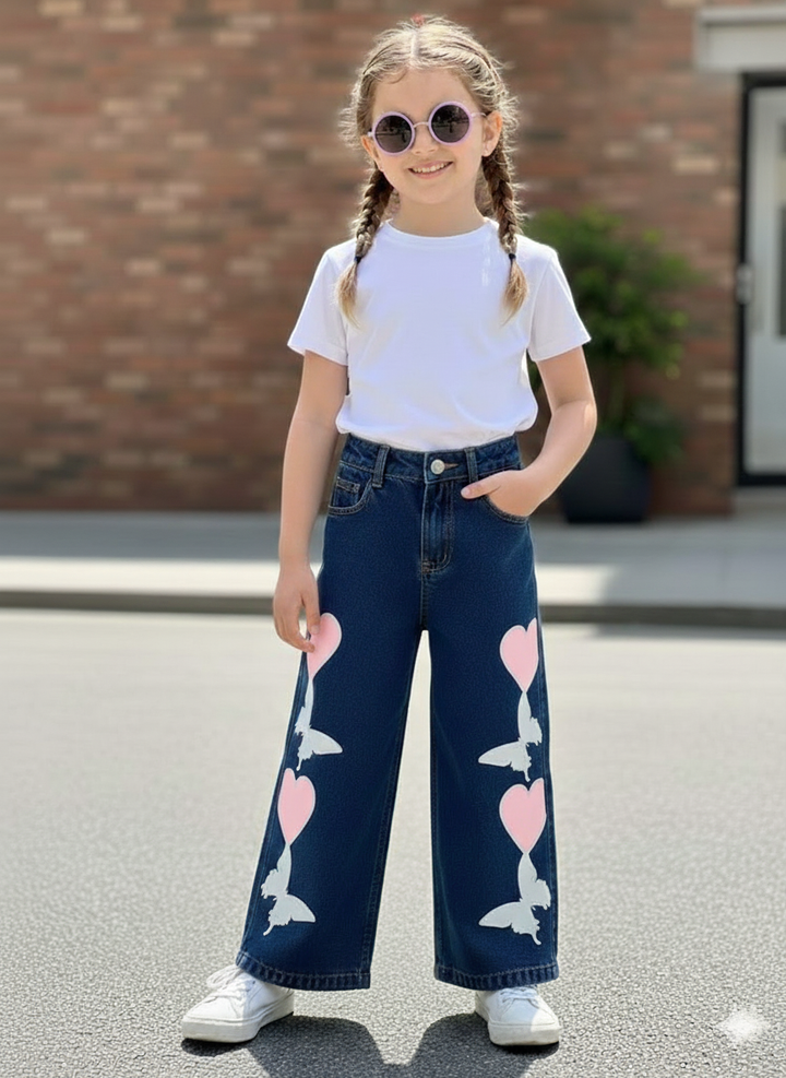 Girls Stylish Straight Fit Denim Jeans [GJ-1011] (5-14Years)